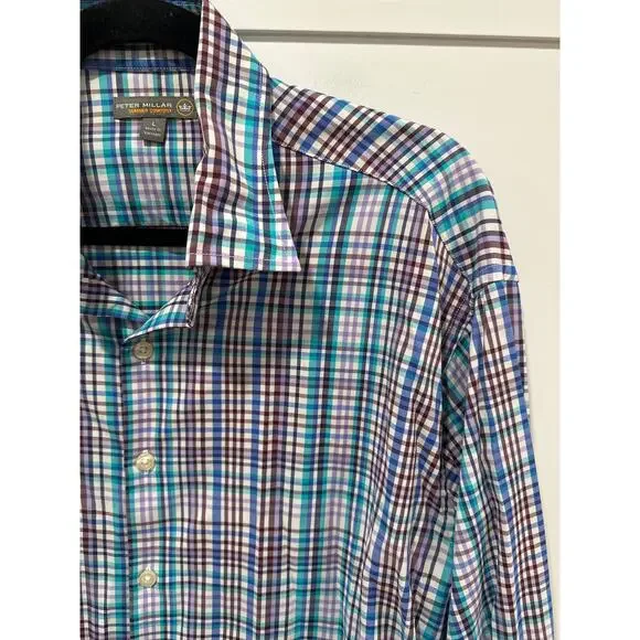 Peter Millar Summer Comfort Long Sleeve Button Down Shirt Size L - Picture 2 of 5